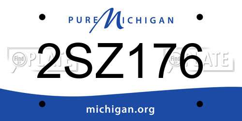 2SZ176 Michigan License Plate
