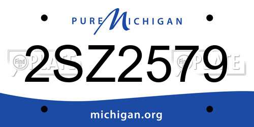 2SZ2579 Michigan License Plate