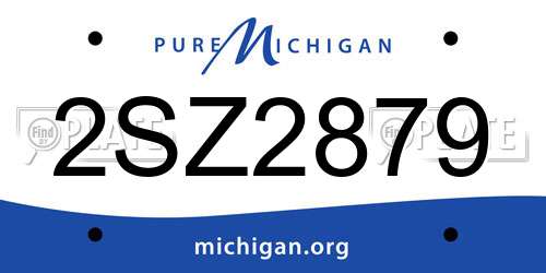 2SZ2879 Michigan License Plate