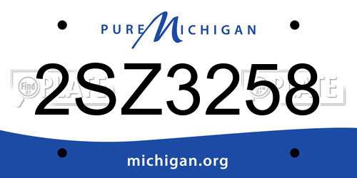2SZ3258 Michigan License Plate