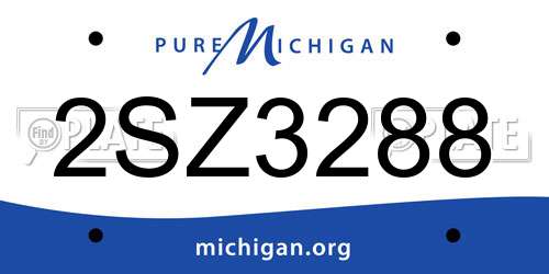 2SZ3288 Michigan License Plate