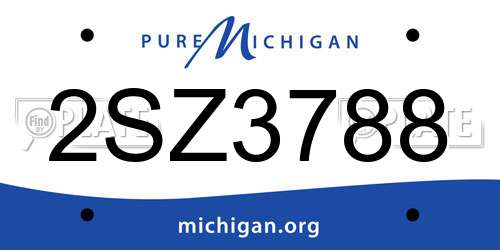 2SZ3788 Michigan License Plate