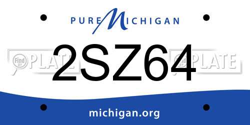 2SZ64 Michigan License Plate