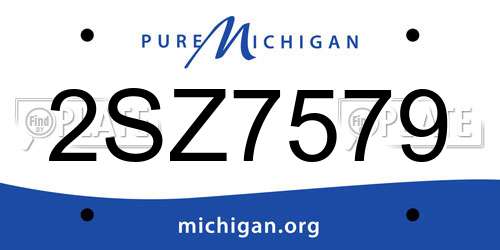 2SZ7579 Michigan License Plate