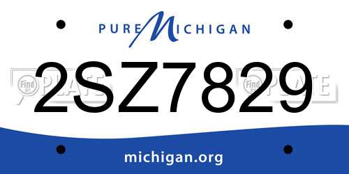 2SZ7829 Michigan License Plate