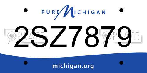 2SZ7879 Michigan License Plate