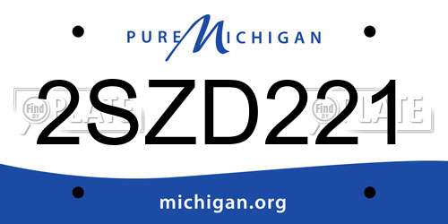 2SZD221 Michigan License Plate