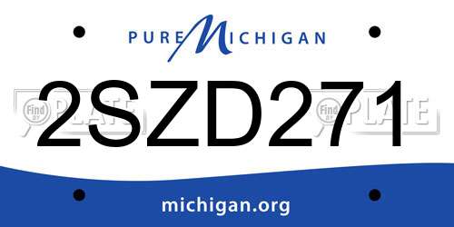 2SZD271 Michigan License Plate