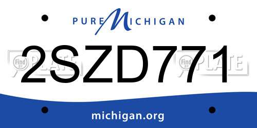 2SZD771 Michigan License Plate
