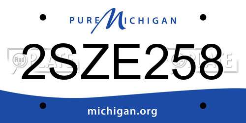 2SZE258 Michigan License Plate