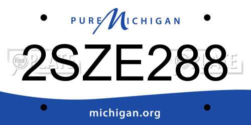 2SZE288 Michigan License Plate