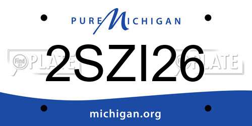 2SZI26 Michigan License Plate