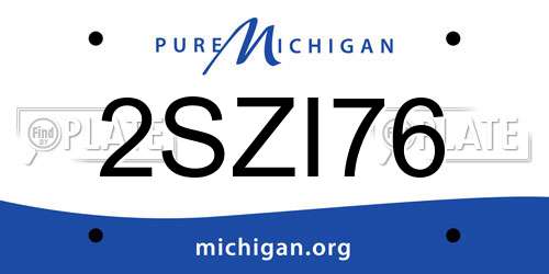 2SZI76 Michigan License Plate