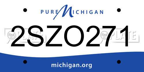 2SZO271 Michigan License Plate