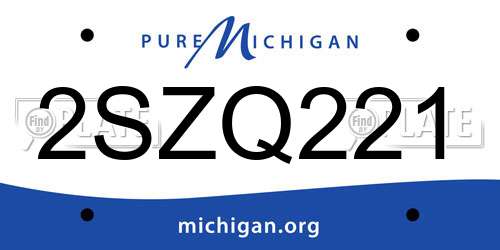 2SZQ221 Michigan License Plate