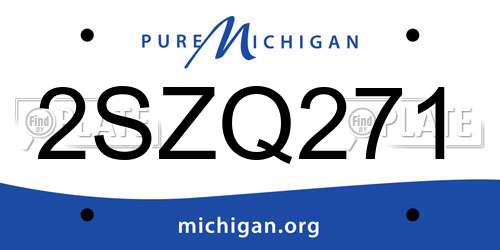 2SZQ271 Michigan License Plate