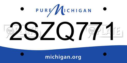 2SZQ771 Michigan License Plate