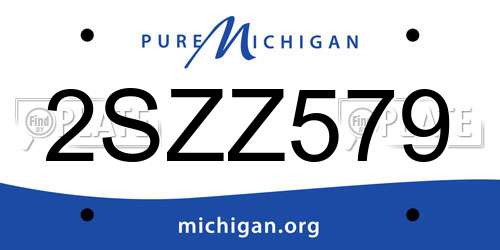2SZZ579 Michigan License Plate