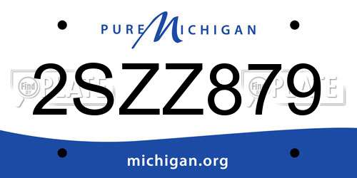 2SZZ879 Michigan License Plate