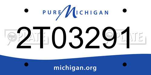 2T03291 Michigan License Plate