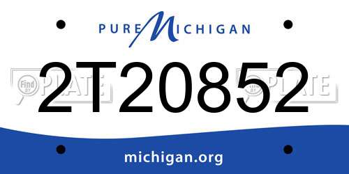 2T20852 Michigan License Plate