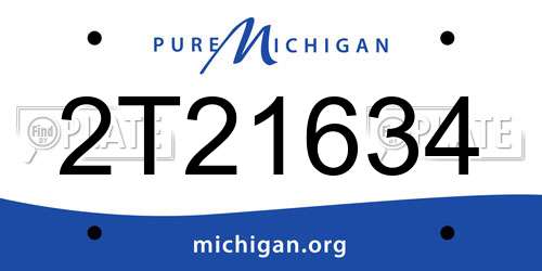 2T21634 Michigan License Plate