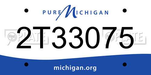 2T33075 Michigan License Plate