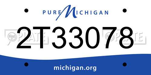 2T33078 Michigan License Plate