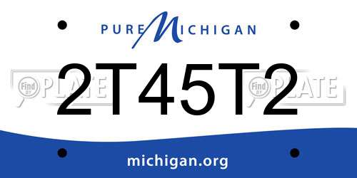 2T45T2 Michigan License Plate