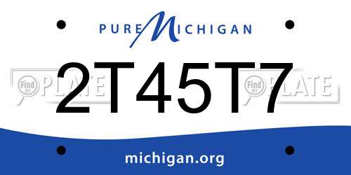 2T45T7 Michigan License Plate