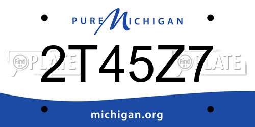 2T45Z7 Michigan License Plate