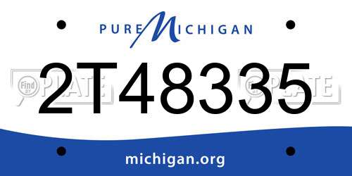 2T48335 Michigan License Plate
