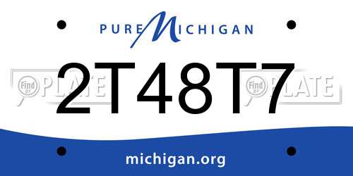 2T48T7 Michigan License Plate