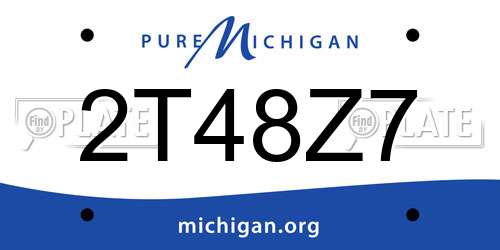 2T48Z7 Michigan License Plate
