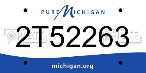 2T52263 Michigan License Plate