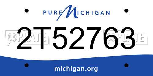 2T52763 Michigan License Plate