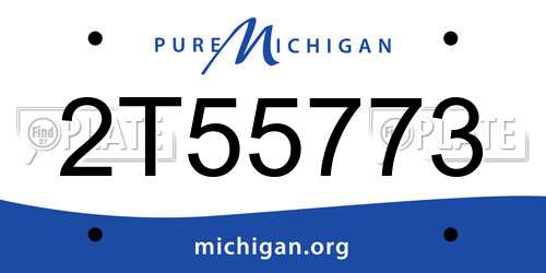 2T55773 Michigan License Plate