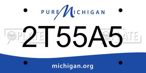 2T55A5 Michigan License Plate