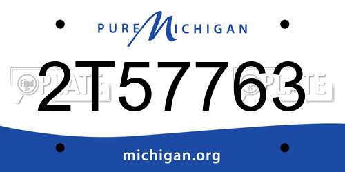 2T57763 Michigan License Plate