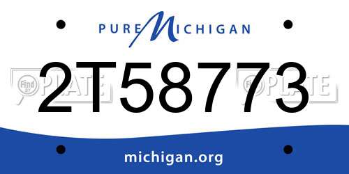 2T58773 Michigan License Plate