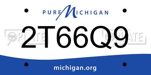 2T66Q9 Michigan License Plate