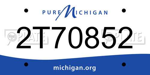 2T70852 Michigan License Plate