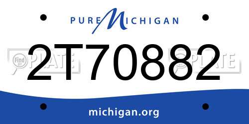 2T70882 Michigan License Plate