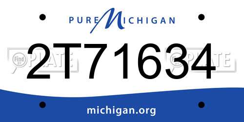 2T71634 Michigan License Plate