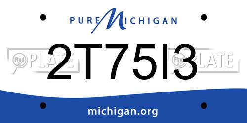 2T75I3 Michigan License Plate