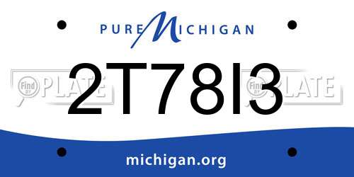 2T78I3 Michigan License Plate