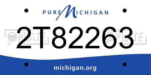 2T82263 Michigan License Plate
