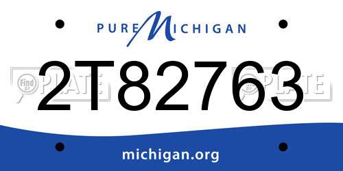 2T82763 Michigan License Plate
