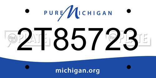2T85723 Michigan License Plate