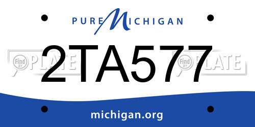 2TA577 Michigan License Plate